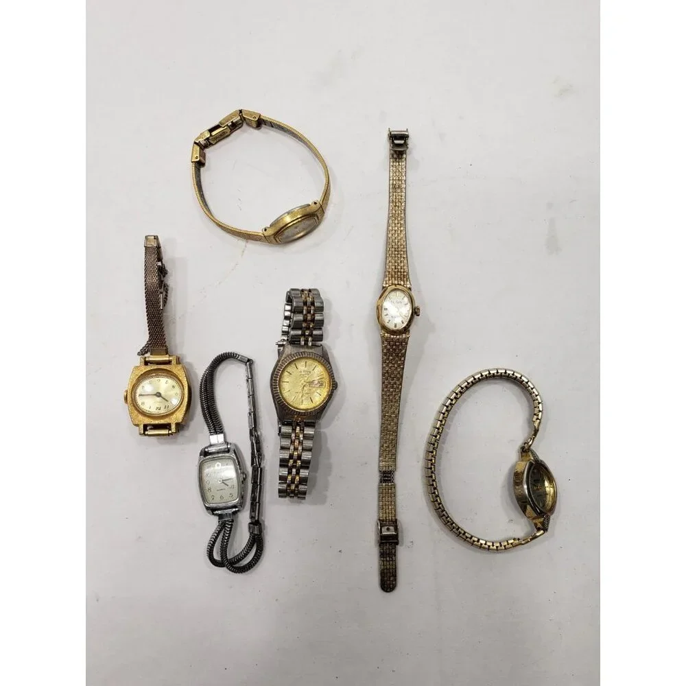 Lot Of 6 Ladies Austin Timex Elgin Caravelle Nelsonic Wrist Watches Untested